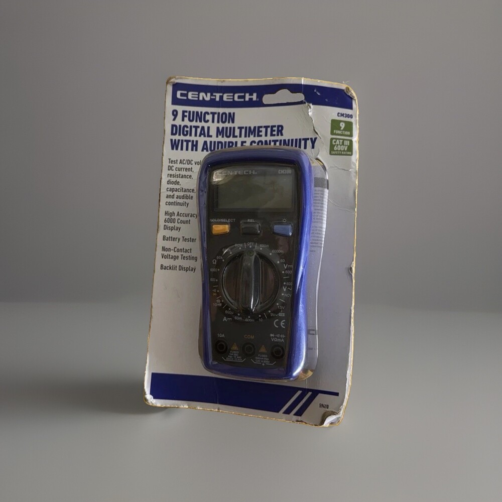 CEN-TECH CM300 CAT III 600V 6000-Count Auto-Ranging Digital Multimeter